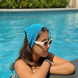 EL ÖRGÜSÜ TIĞ İŞİ BANDANA-TURKUAZ