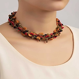 EL ÖRGÜSÜ DOĞAL TAŞLI KOLYE