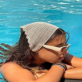 EL ÖRGÜSÜ TIĞ İŞİ BANDANA-BEJ