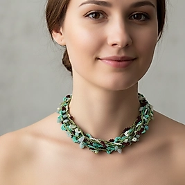 EL ÖRGÜSÜ DOĞAL TAŞLI KOLYE